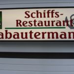 Schiffrestaurant Klabautermann Eingangsschild Schiffrestaurant Klabautermann